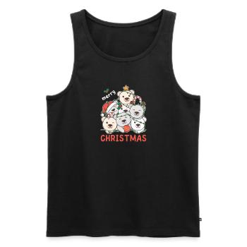 Arbre de Noël de l’ours polaire Joyeux Noël - Débardeur bio Premium Homme - noir - Devant - Michal (187cm)