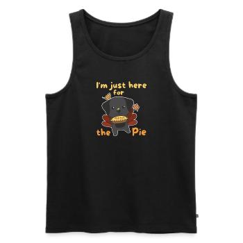 thanksgiving day outfits turkey Labrador with pie - Men's Premium Organic Tank Top - black - Front - Michal (187cm)