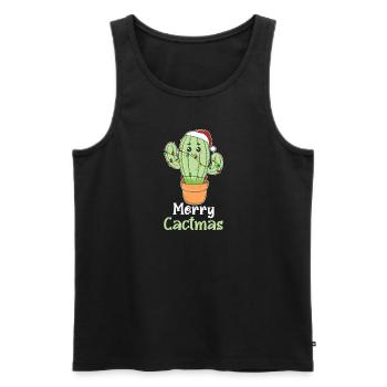 Jeu de mots sur les plantes de cactus drôles de Merry Cactma - Débardeur bio Premium Homme - noir - Devant - Michal (187cm)