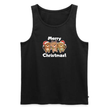 Beaver Christmas Animals Beavers Merry Christmas - Men's Premium Organic Tank Top - black - Front - Michal (187cm)