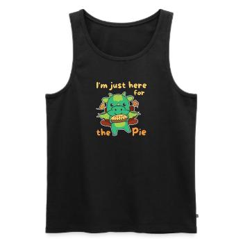thanksgiving day outfits Truthahn Drache mit Pie - Männer Premium Bio Tank Top - Schwarz - Vorne - Michal (187cm)