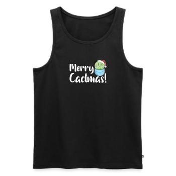 Jeu de mots sur les plantes de cactus drôles de Merry Cactma - Débardeur bio Premium Homme - noir - Devant - Michal (187cm)