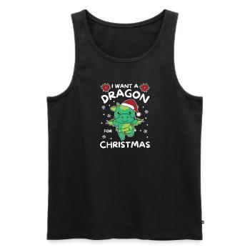 I want a dragon for Christmas cute dragons - Men's Premium Organic Tank Top - black - Front - AI Model Male 178 light (178cm)
