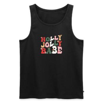 Joyeux Noël groovy rétro Holly Jolly Babe - Débardeur bio Premium Homme - noir - Devant - Michal (187cm)