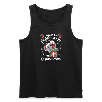 Je veux un éléphant pour Noël éléphants mignons - Débardeur bio Premium Homme - noir - Devant - AI Model Male 178 light (178cm)