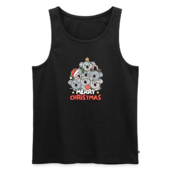 Koala Arbre de Noël Joyeux Noël - Débardeur bio Premium Homme - noir - Devant - Michal (187cm)
