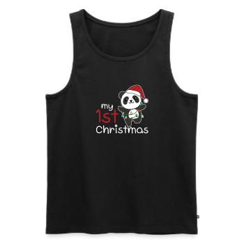 Panda Weihnachten Pandas my 1st Christmas - Men's Premium Organic Tank Top - black - Front - AI Model Male 178 light (178cm)
