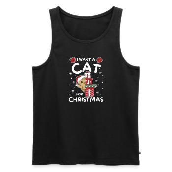 I want a cat for Christmas cute cats - Men's Premium Organic Tank Top - black - Front - AI Model Male 178 light (178cm)