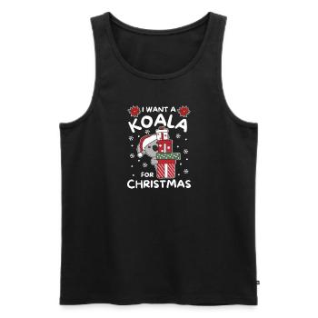 I want a koala for Christmas cute koalas - Men's Premium Organic Tank Top - black - Front - AI Model Male 178 light (178cm)