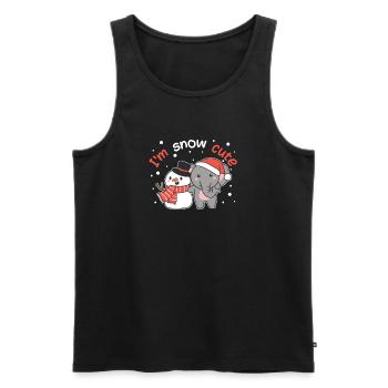 Elephant I'm snow cute snowman snow pun - Men's Premium Organic Tank Top - black - Front - Michal (187cm)