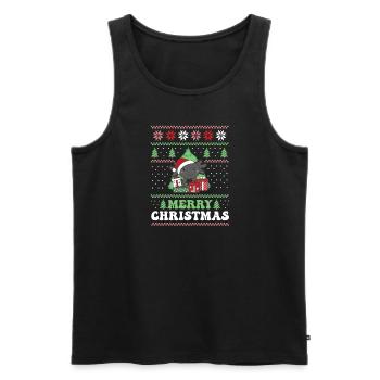 Joyeux Noël rétro moche Noël Axolotl - Débardeur bio Premium Homme - noir - Devant - Michal (187cm)