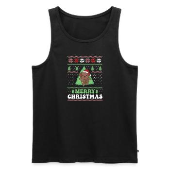 Joyeux Noël rétro moche Noël Labrador - Débardeur bio Premium Homme - noir - Devant - Michal (187cm)