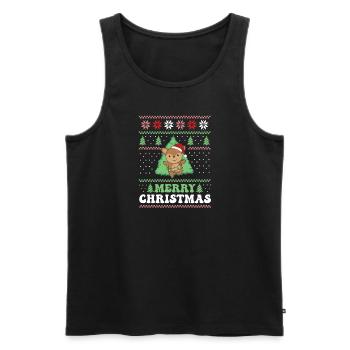 Joyeux Noël rétro moche cerf de Noël - Débardeur bio Premium Homme - noir - Devant - AI Model Male 178 light (178cm)