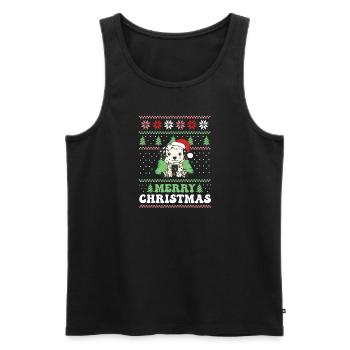 Merry Christmas retro ugly christmas Dalmatians - Men's Premium Organic Tank Top - black - Front - Michal (187cm)