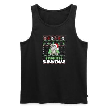 Merry Christmas retro ugly christmas Hippo - Men's Premium Organic Tank Top - black - Front - Michal (187cm)