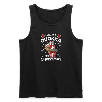 Je veux un quokka pour les quokkas sucrées de Noël - Débardeur bio Premium Homme - noir - Devant - Michal (187cm)