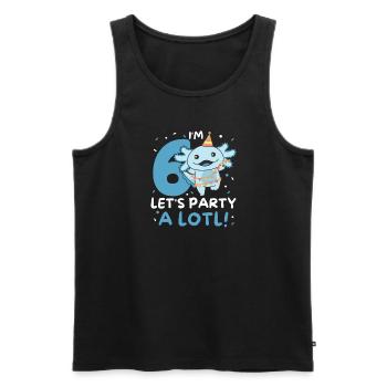 6. Geburtstag Axolotl sechs Jahre alt süß Axolotls - Männer Premium Bio Tank Top - Schwarz - Vorne - Michal (187cm)