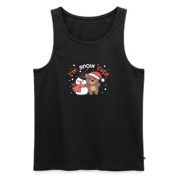 Bear I'm snow cute snowman snow pun - Men's Premium Organic Tank Top - black - Front - Michal (187cm)