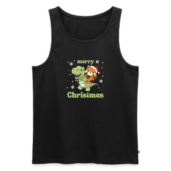Red Panda Trex Christmas Snow Winter Animals - Men's Premium Organic Tank Top - black - Front - AI Model Male 178 light (178cm)