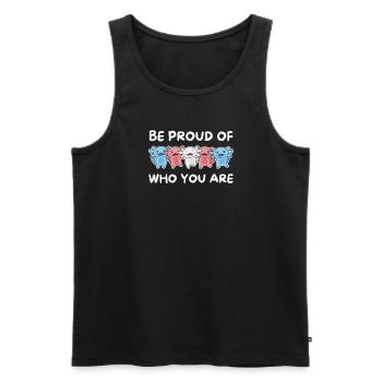 Drapeau transgenre Gay Pride LGBTQ Axolotl - Débardeur bio Premium Homme - noir - Devant - Michal (187cm)