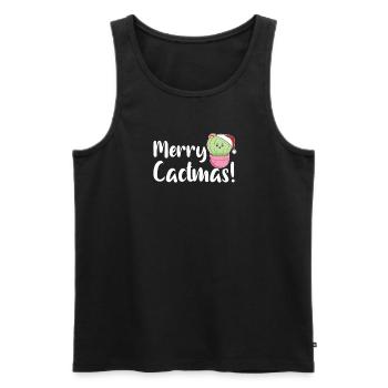Jeu de mots sur les plantes de cactus drôles de Merry Cactma - Débardeur bio Premium Homme - noir - Devant - Michal (187cm)