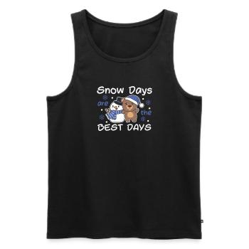 Bear Snow Days are the best days Winter Snowman - Men's Premium Organic Tank Top - black - Front - AI Model Male 178 light (178cm)
