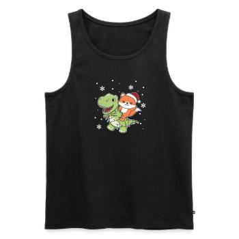 Fox Trex Christmas Snow Winter Animals - Men's Premium Organic Tank Top - black - Front - Michal (187cm)