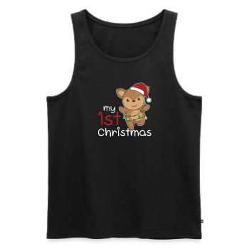 Deer Christmas Reh my 1st Christmas - Men's Premium Organic Tank Top - black - Front - Michal (187cm)