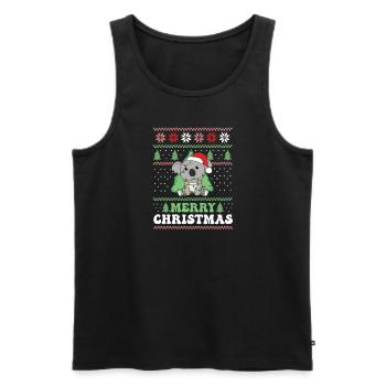 Joyeux Noël rétro moche Noël Koala - Débardeur bio Premium Homme - noir - Devant - Michal (187cm)