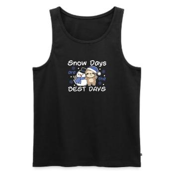 Sloth Snow Days are the best days Winter - Men's Premium Organic Tank Top - black - Front - AI Model Male 178 light (178cm)