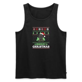 Joyeux Noël rétro moche Noël Labrador - Débardeur bio Premium Homme - noir - Devant - Michal (187cm)