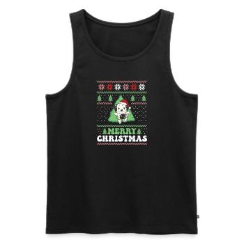 Merry Christmas retro ugly christmas Dalmatians - Men's Premium Organic Tank Top - black - Front - Michal (187cm)