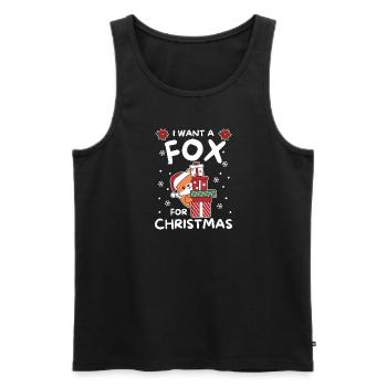 I want a fox for Christmas cute foxes - Men's Premium Organic Tank Top - black - Front - Michal (187cm)