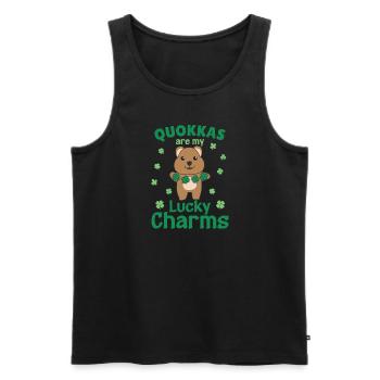 Les quokkas sont mes porte-bonheur La Saint-Patrick - Débardeur bio Premium Homme - noir - Devant - Michal (187cm)
