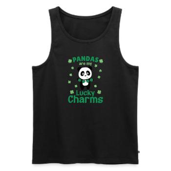 Les pandas sont mes porte-bonheur La Saint-Patrick - Débardeur bio Premium Homme - noir - Devant - Michal (187cm)