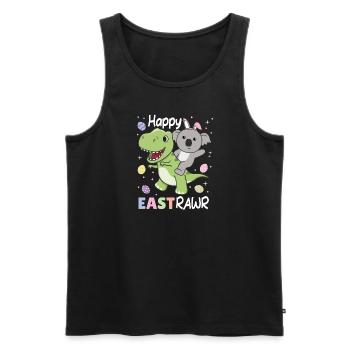 Koala with T-Rex Easter Estrawr Easter Wordplay - Men's Premium Organic Tank Top - black - Front - Michal (187cm)