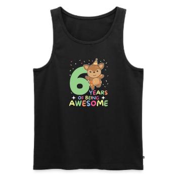 Deer for 6th birthday Children six years old - Men's Premium Organic Tank Top - black - Front - AI Model Male 178 light (178cm)