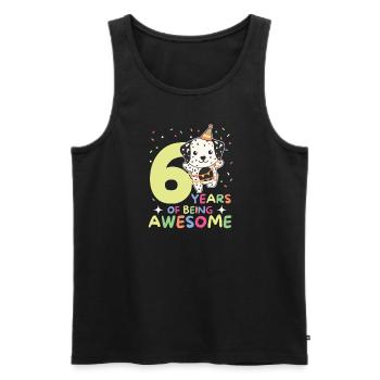 Dalmatians for their 6th birthday children six years - Men's Premium Organic Tank Top - black - Front - AI Model Male 178 light (178cm)