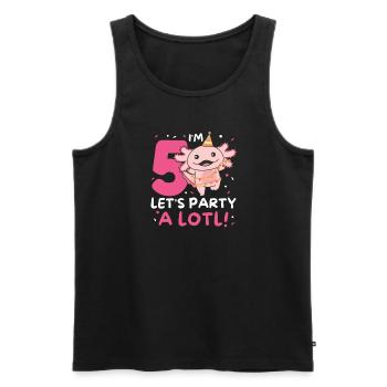 5th birthday axolotl five years old sweet axolotls - Men's Premium Organic Tank Top - black - Front - AI Model Male 178 light (178cm)