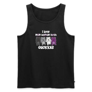 Asexual Flag Pride LGBTQ Cute Quokka - Men's Premium Organic Tank Top - black - Front - Michal (187cm)