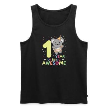 Mouse for 1st birthday for children one year old - Men's Premium Organic Tank Top - black - Front - Michal (187cm)