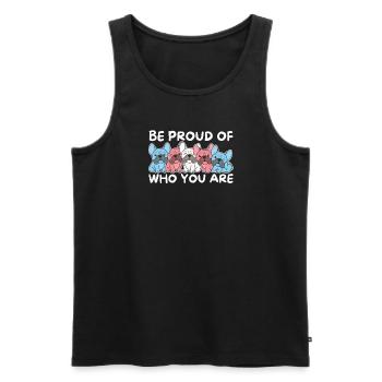 Trans Flag Gay Pride LGBTQ French Bulldog - Men's Premium Organic Tank Top - black - Front - Michal (187cm)