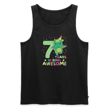 Drache zum 7. Geburtstag Kinder sieben Jahre alt - Männer Premium Bio Tank Top - Schwarz - Vorne - Michal (187cm)