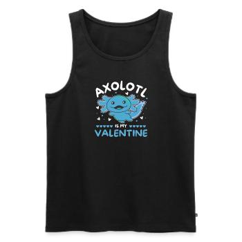Axolotl zum Valentinstag süße Tiere mit Herzen - Männer Premium Bio Tank Top - Schwarz - Vorne - Michal (187cm)