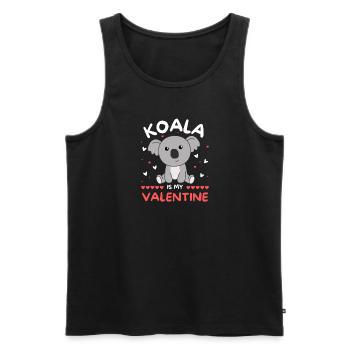 Koala zum Valentinstag süße Tiere mit Herzen - Männer Premium Bio Tank Top - Schwarz - Vorne - Michal (187cm)
