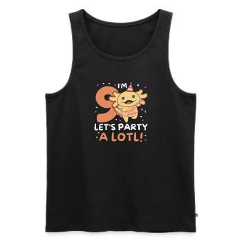 9th birthday Axolotl nine years old sweet Axolotls - Men's Premium Organic Tank Top - black - Front - Michal (187cm)
