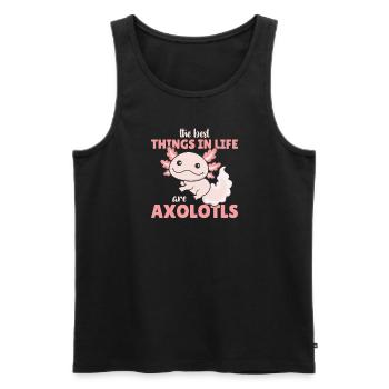 the best things in life are Axolotls süße Axololt - Men's Premium Organic Tank Top - black - Front - Michal (187cm)