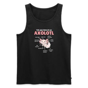 Axolotl Explication Anatomie d’un Axolotl - Débardeur bio Premium Homme - noir - Devant - Michal (187cm)