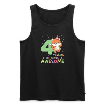 Fuchs zum 4. Geburtstag Kinder vier Jahre alt - Männer Premium Bio Tank Top - Schwarz - Vorne - AI Model Male 178 light (178cm)