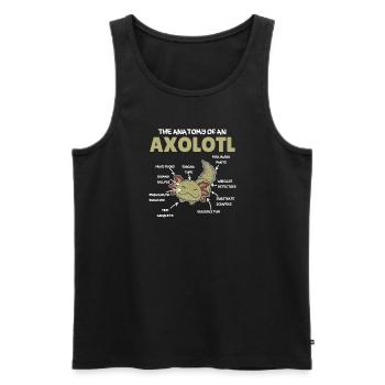 Axolotl Explication Anatomie d’un Axolotl - Débardeur bio Premium Homme - noir - Devant - Michal (187cm)